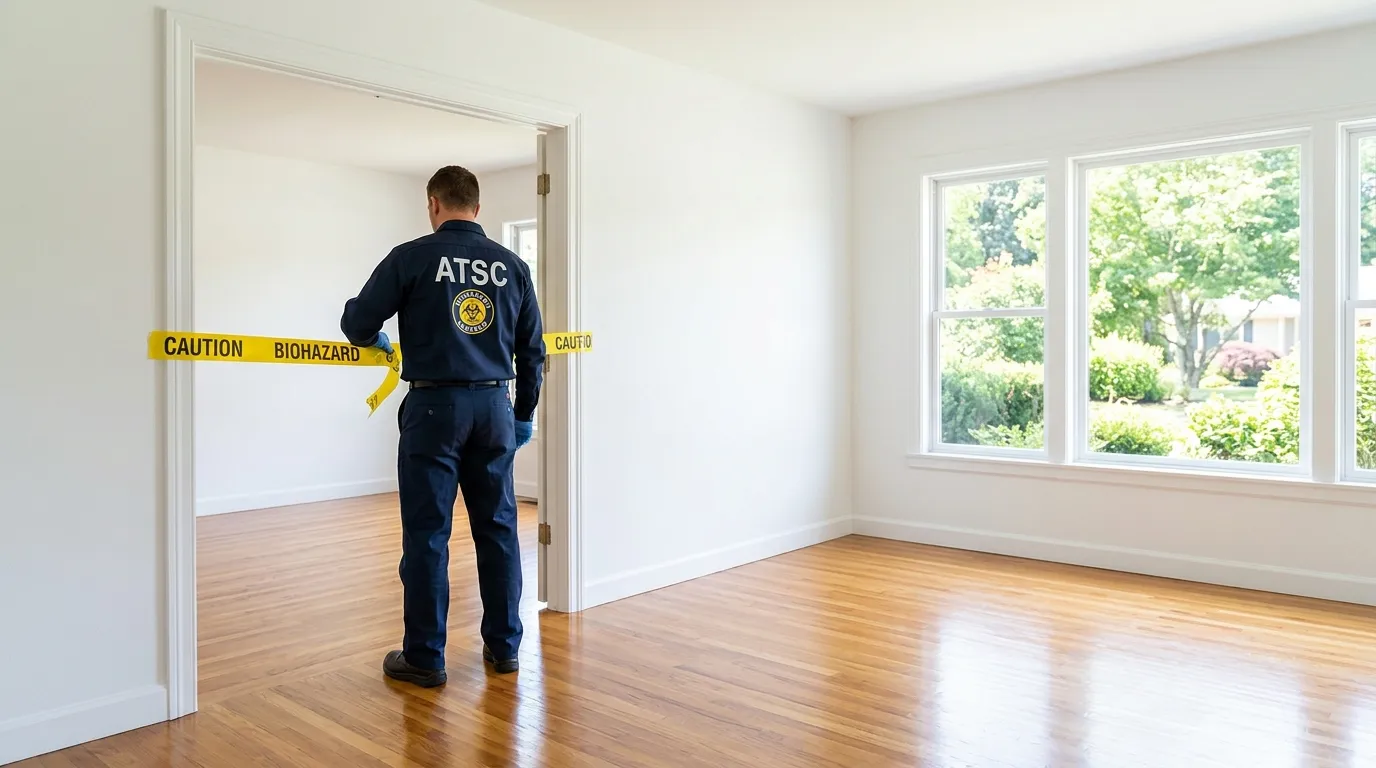 Certified biohazard cleanup crew performing Trauma Scene Cleanup in Rockville Centre